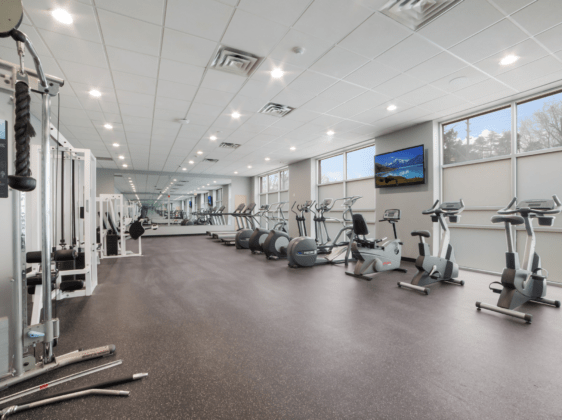 Fitness centre with work out equipment