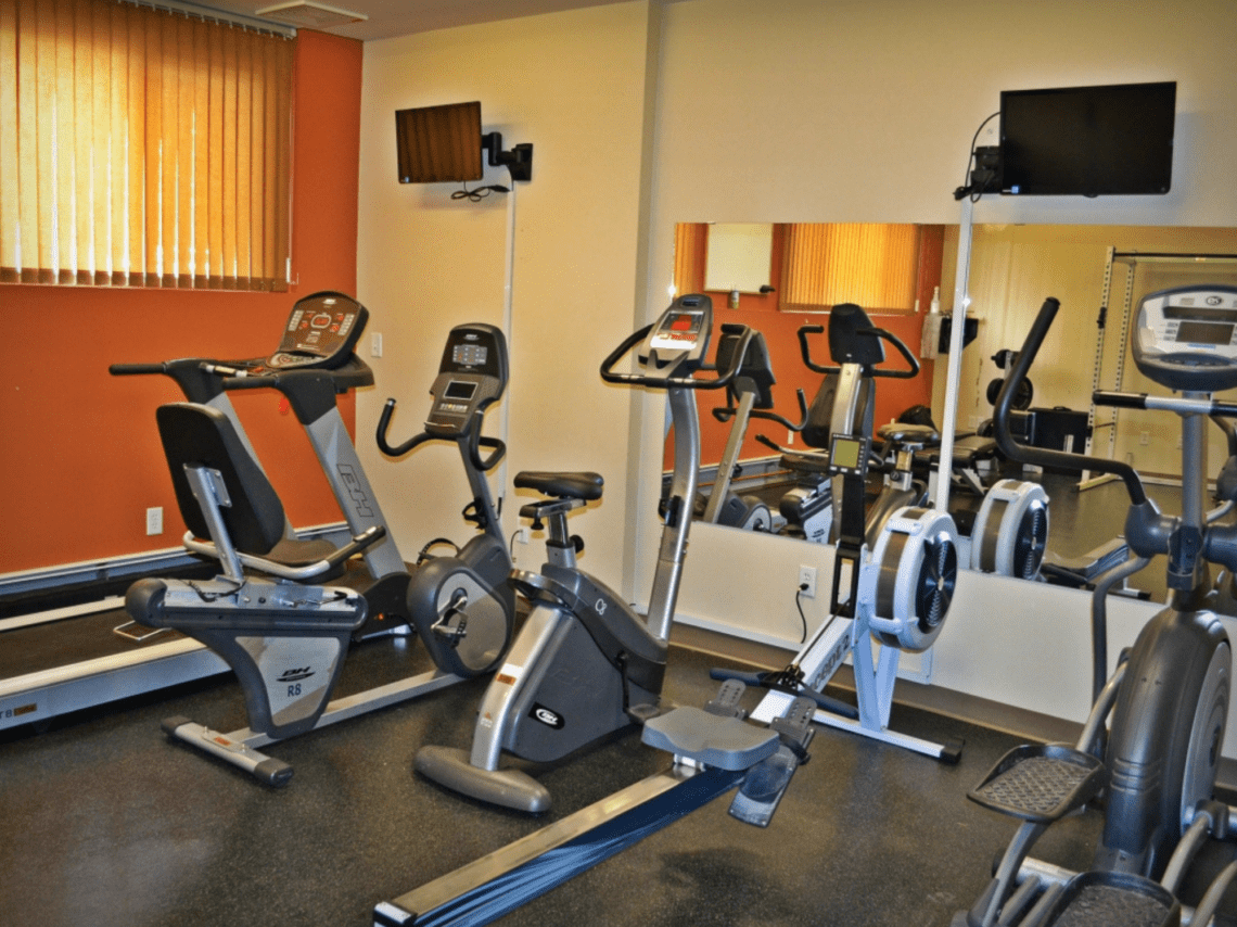 Gym with workout bikes