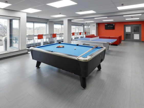 Games Room at King City Campus with pool table