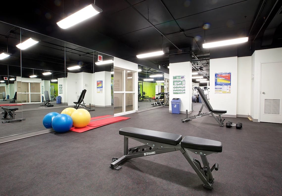 Fitness studio with workout equipment