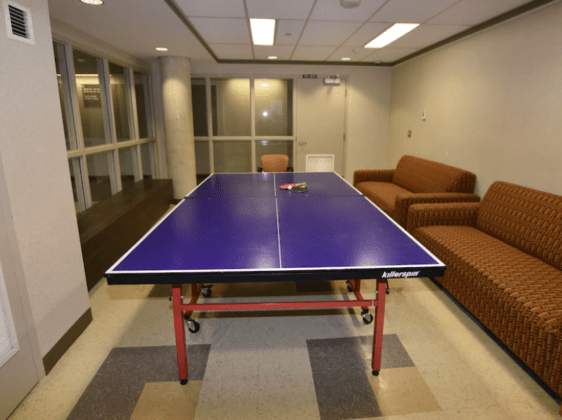 Games room with ping pong table