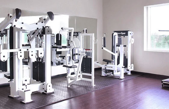 fitness centre with workout equipment